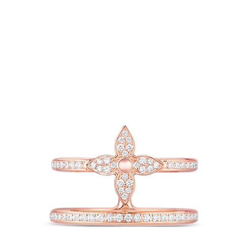 Idylle Blossom Two-Row Ring, Pink Gold And Diamonds in Jewellery's Categories All Fine Jewellery collections by Louis Vuitton (Product zoom)