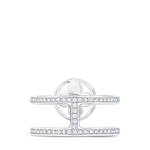 Idylle Blossom Two-Row Ring, White Gold And Diamonds in Jewellery's Categories All Fine Jewellery collections by Louis Vuitton (Product zoom)