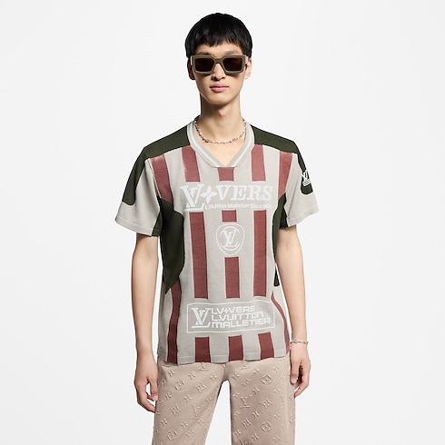 Intarsia Short-Sleeved V-Neck Top in Men's Ready-to-Wear All Ready-to-Wear collections by Louis Vuitton (Product zoom)