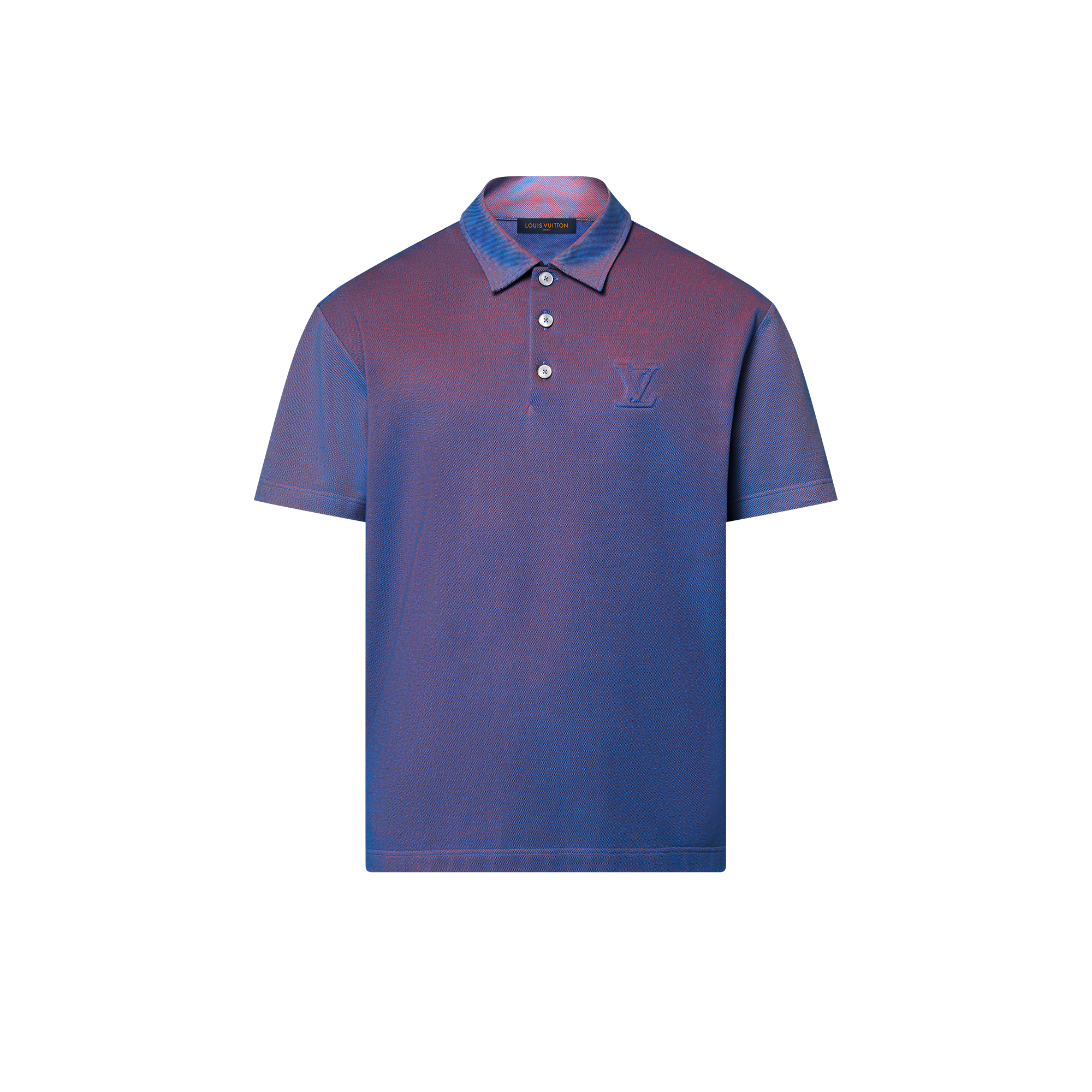 Iridescent Short-Sleeved Piqué Polo Shirt  in Men