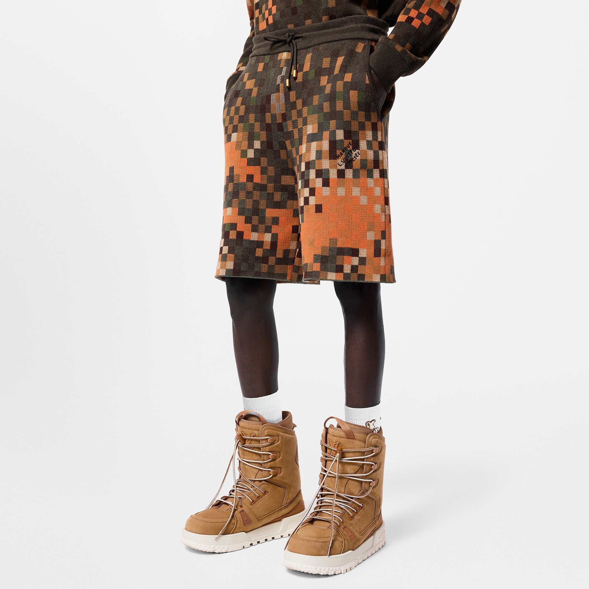 Jacquard Cotton Shorts  in Men