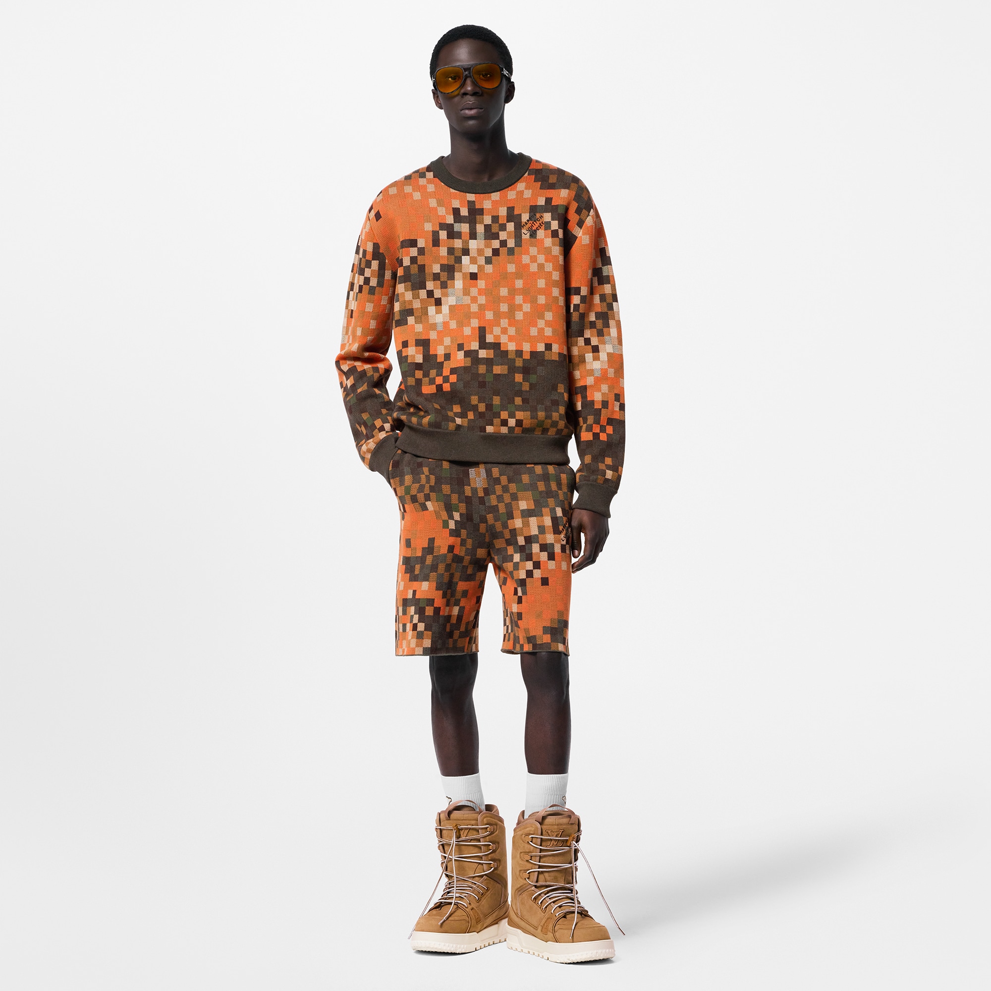Jacquard Cotton Shorts  in Men