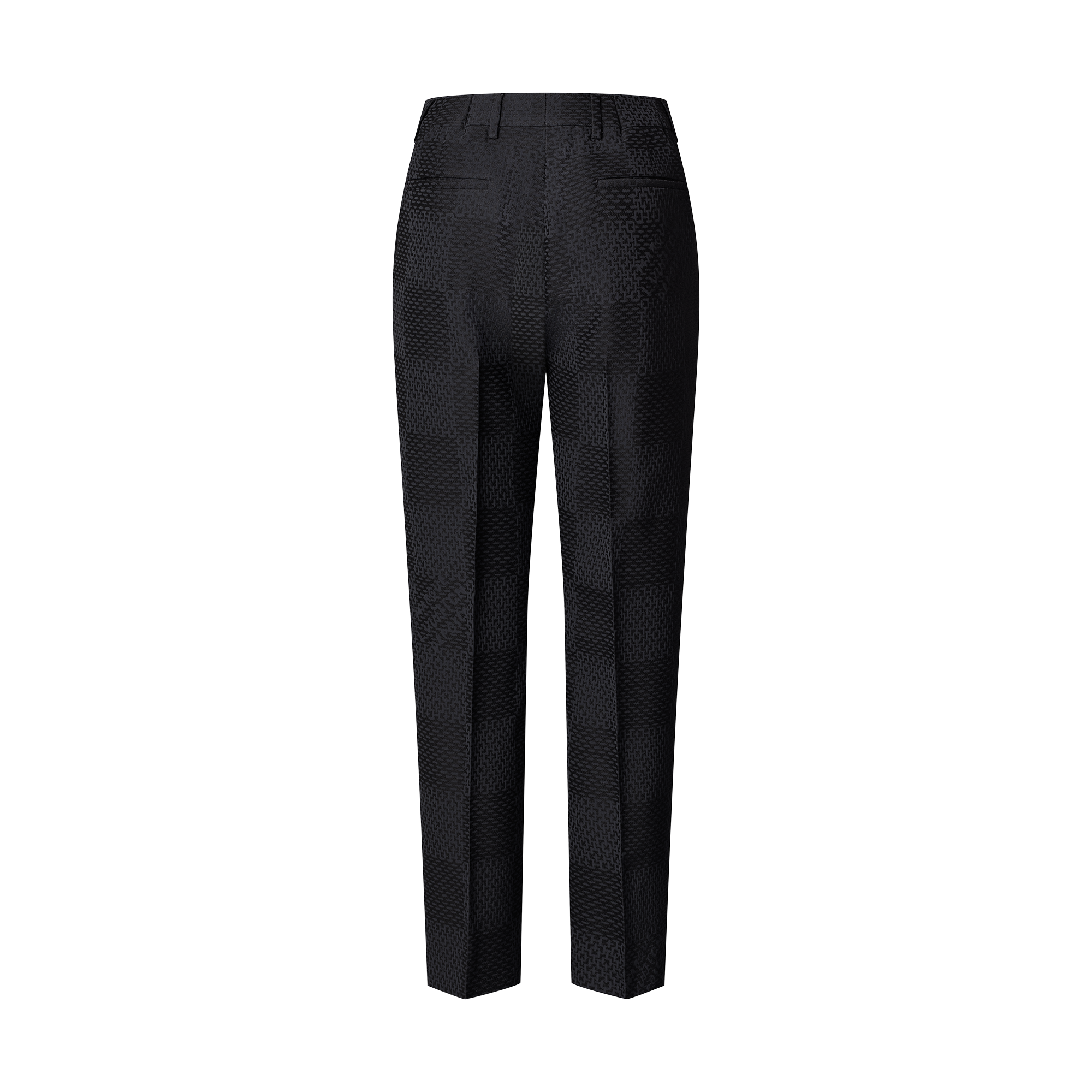 Jacquard Damier Wool-Silk Blend Cigarette Pants  in Men