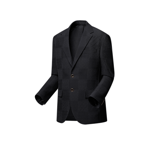 Jacquard Damier Wool-Silk Blend Napolitana Jacket in Men's Ready-to-Wear Blazers and Jackets collections by Louis Vuitton (Product zoom)