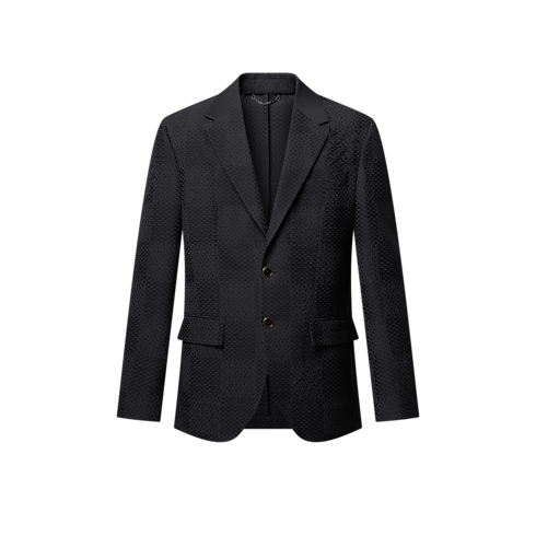 Jacquard Damier Wool-Silk Blend Napolitana Jacket in Men's Ready-to-Wear Blazers and Jackets collections by Louis Vuitton (Product zoom)