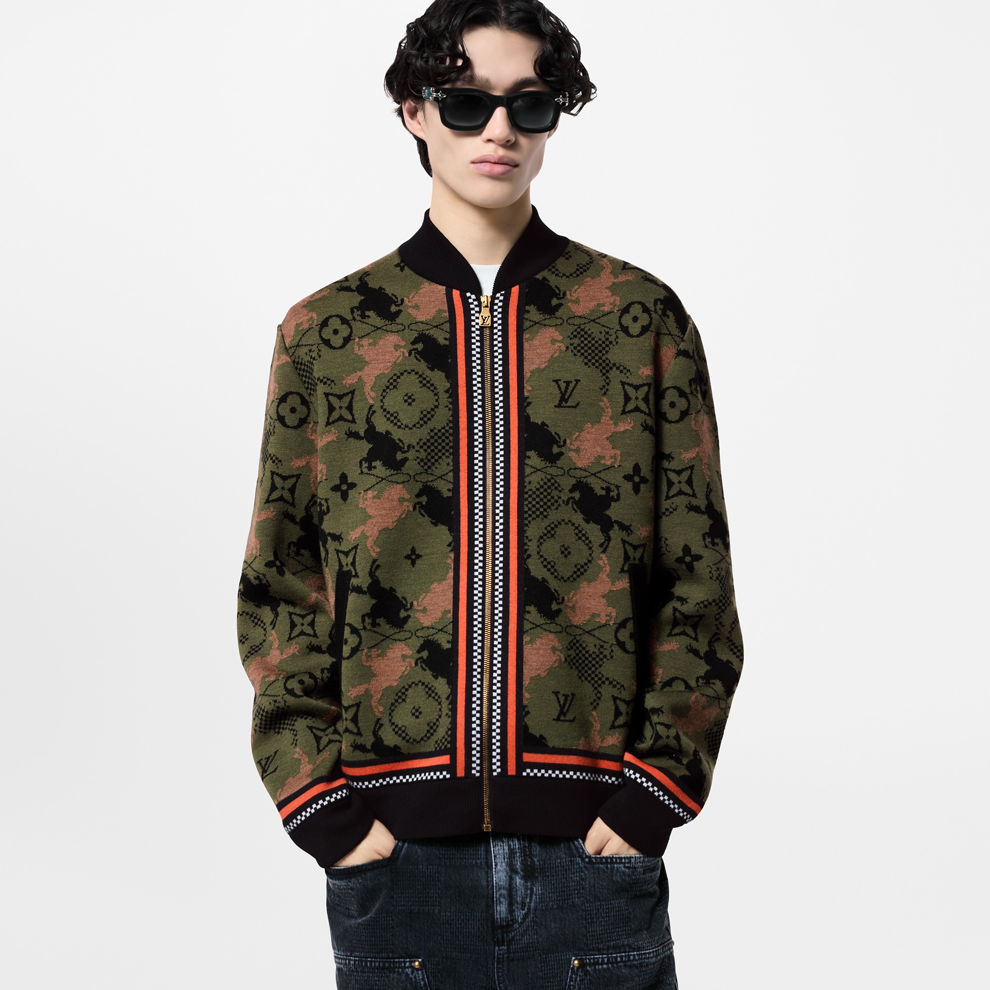 Jacquard Wool Bomber Blouson  in Men