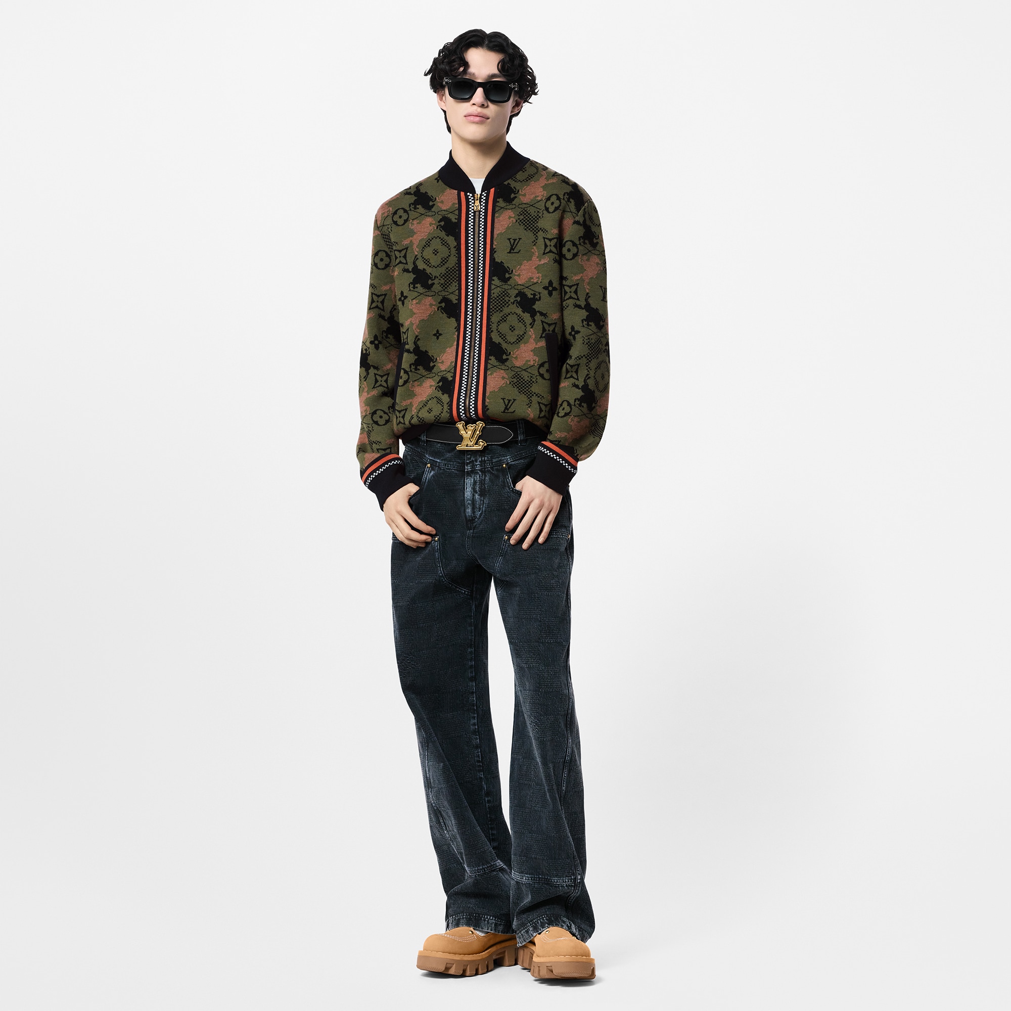 Jacquard Wool Bomber Blouson  in Men