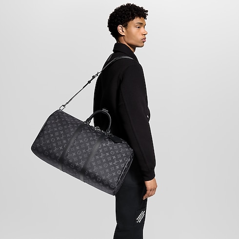 Keepall Bandoulière 50 Mon Monogram Monogram Eclipse in Gifts's Personalisation Travel Personalisation collections by Louis Vuitton (Product zoom)