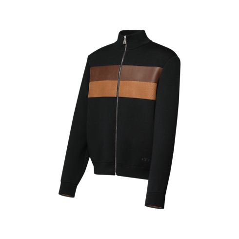 Knit Blouson With Leather Bands in Men's New In Men } collections by Louis Vuitton (Product zoom)
