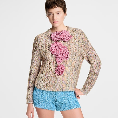 Knitted Flower Front Pullover in Women's Ready-to-Wear Knitwear collections by Louis Vuitton (Product zoom)