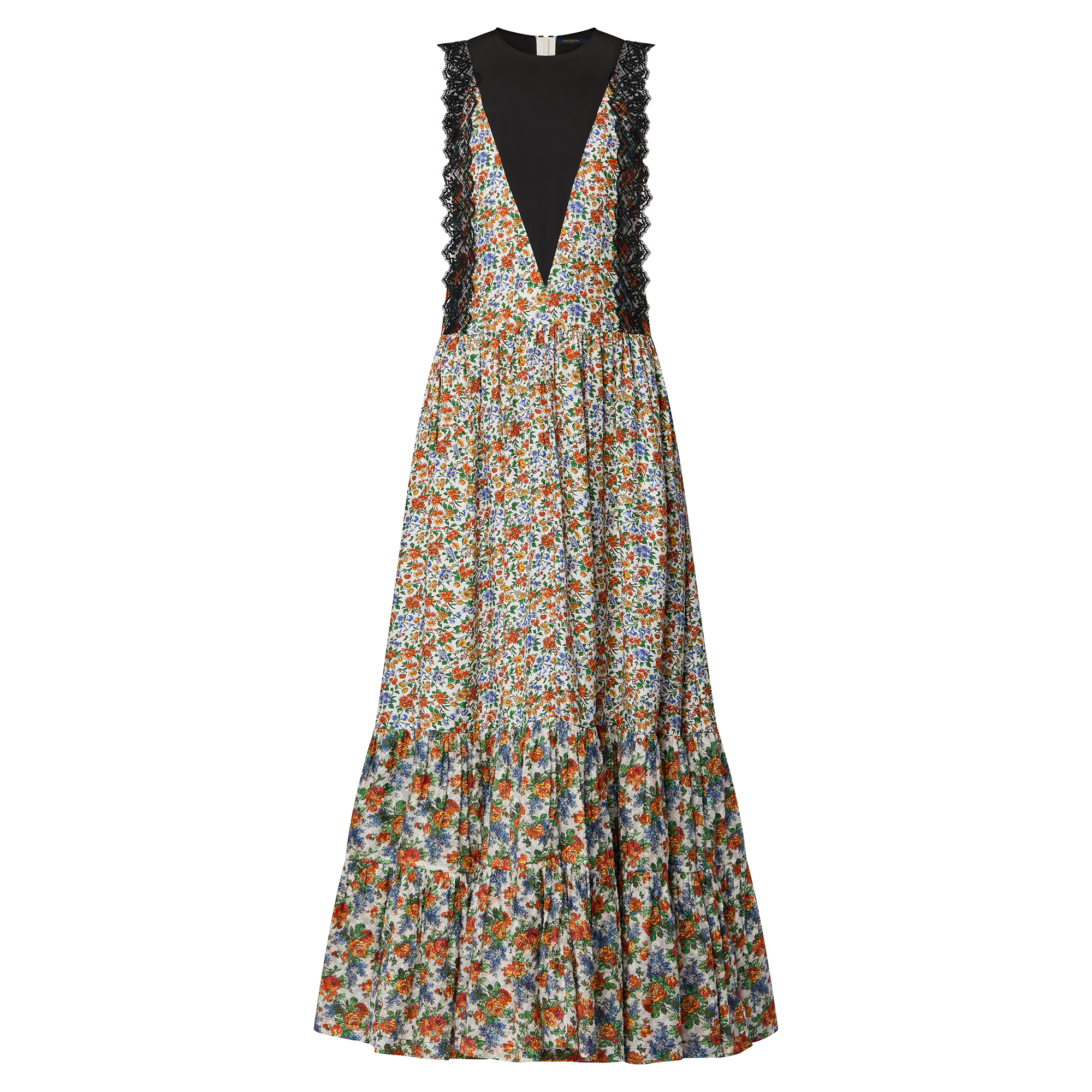 Lace Trim Mixed Floral Dress  in Women