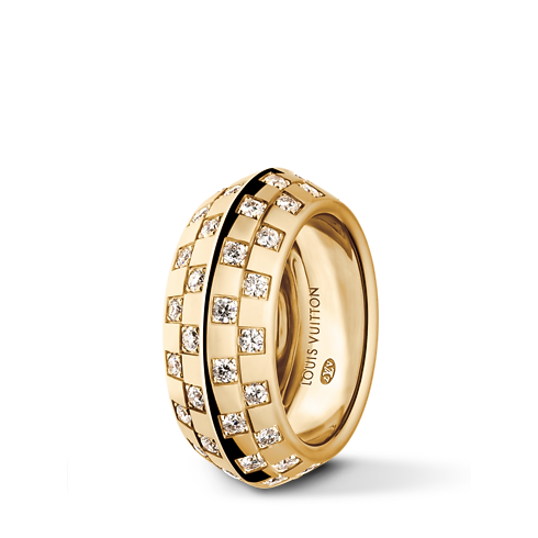 Le Damier de Louis Vuitton Double Ring, Yellow Gold and Diamonds in Jewellery's Categories Rings collections by Louis Vuitton (Product zoom)