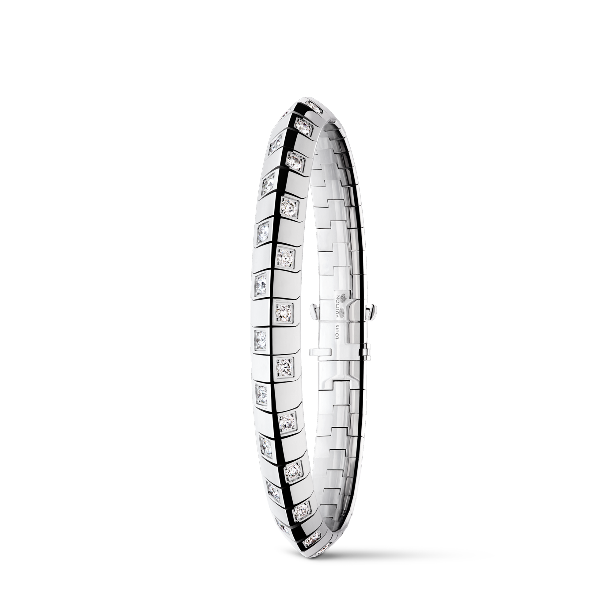 Le Damier de Louis Vuitton Large Bracelet, White Gold and Diamonds  in Jewellery