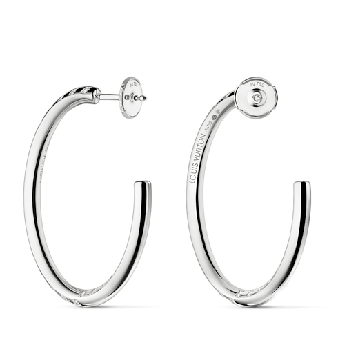 Le Damier de Louis Vuitton Large Hoops, White Gold and Diamonds in Jewellery's Categories Earrings collections by Louis Vuitton (Product zoom)
