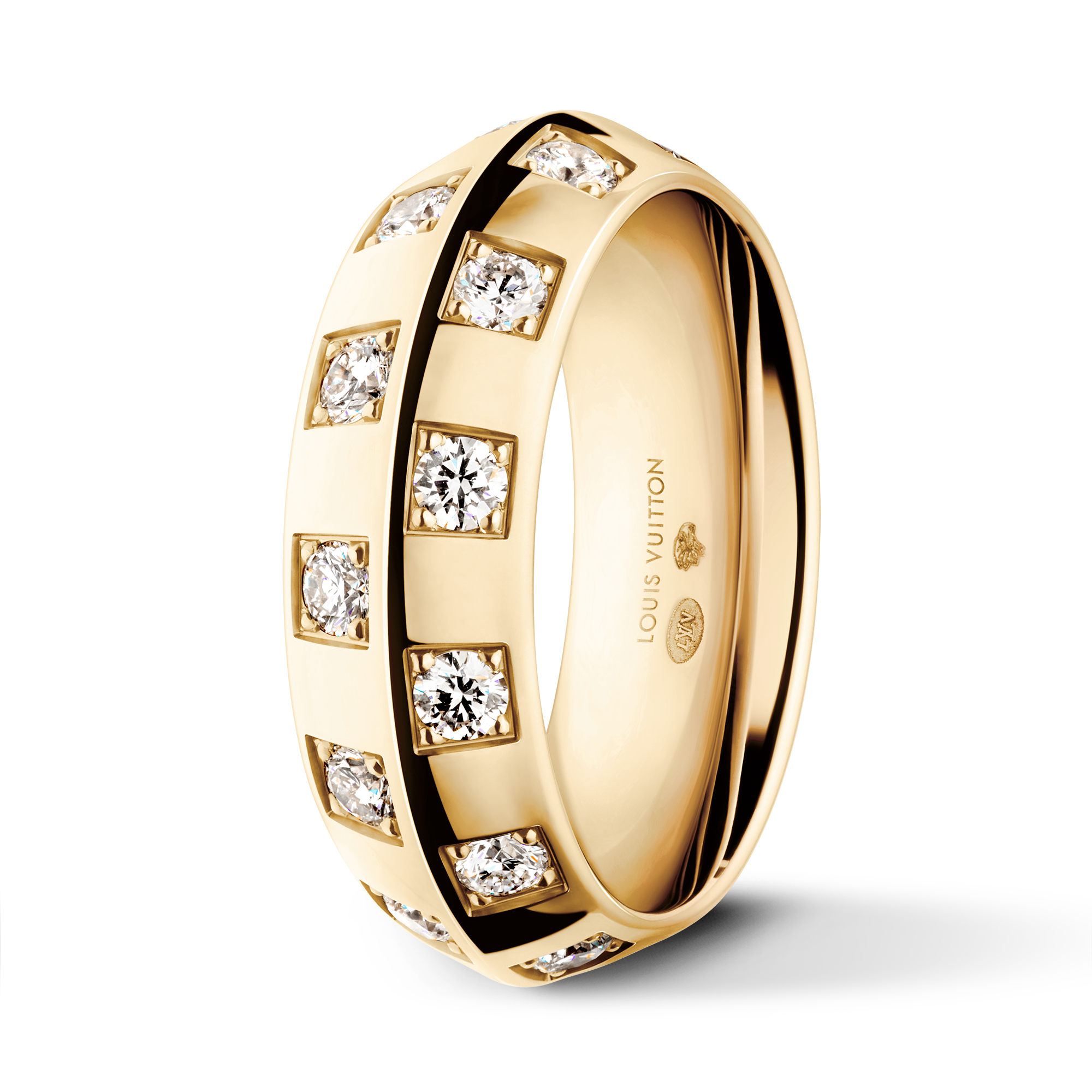 Le Damier de Louis Vuitton Large Ring, Yellow Gold and Diamonds  in Jewellery