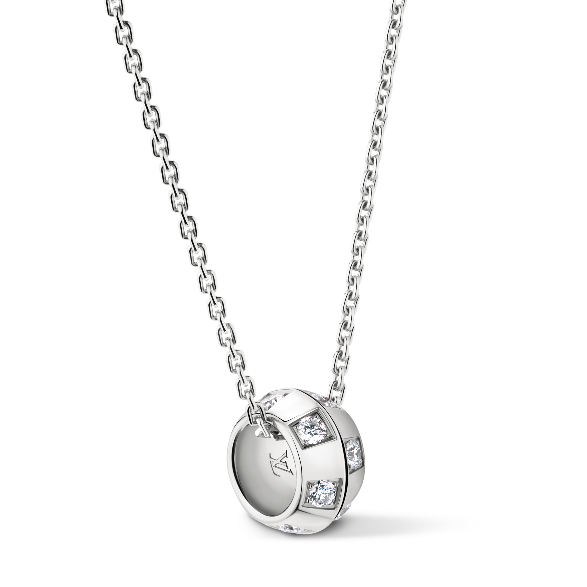 Le Damier de Louis Vuitton Pendant, White Gold and Diamonds  in Jewellery