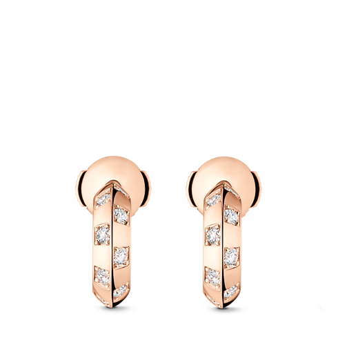 Le Damier de Louis Vuitton Small Hoops, Rose Gold and Diamonds in Jewellery's Categories Earrings collections by Louis Vuitton (Product zoom)