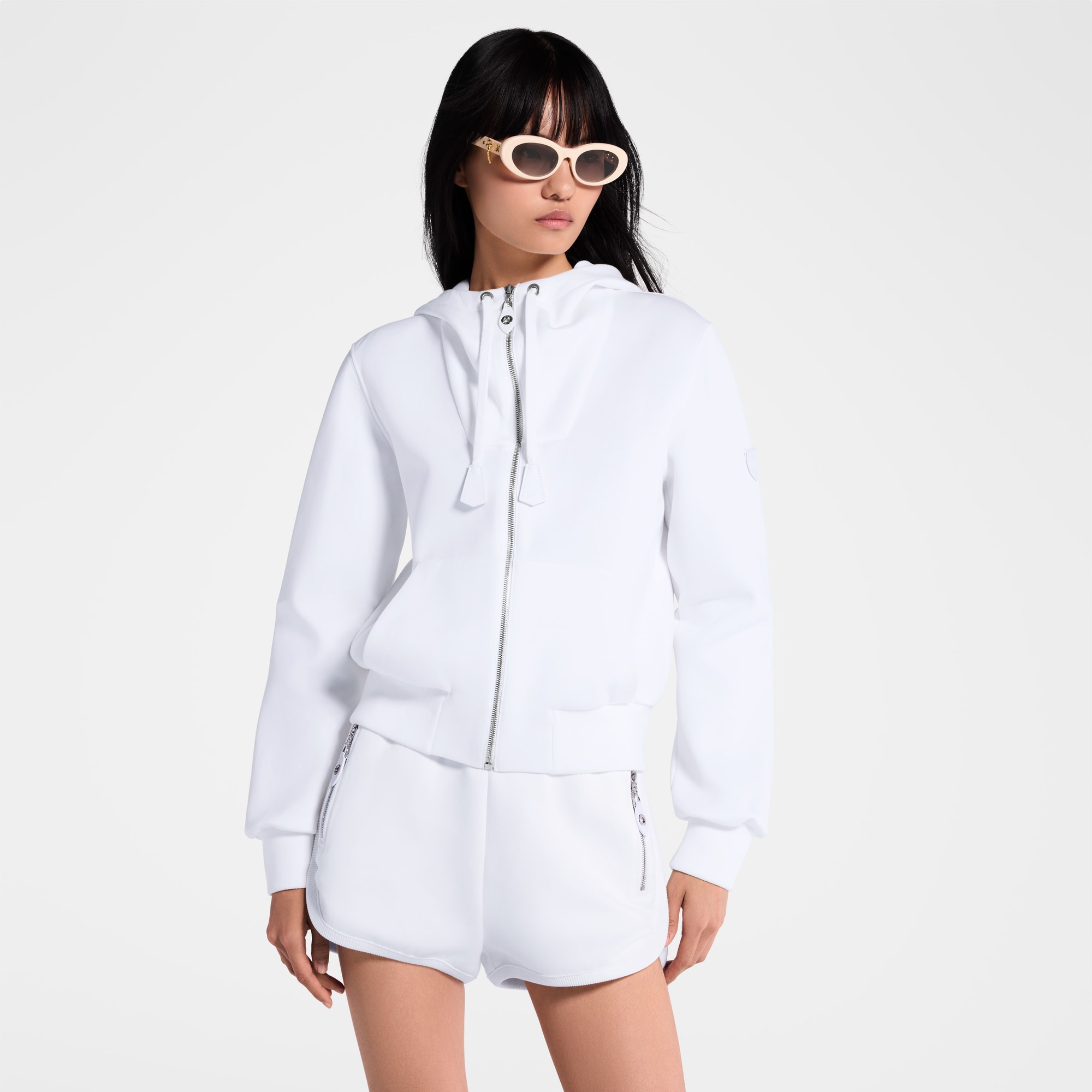 Leather Accent Hoodie  in Women