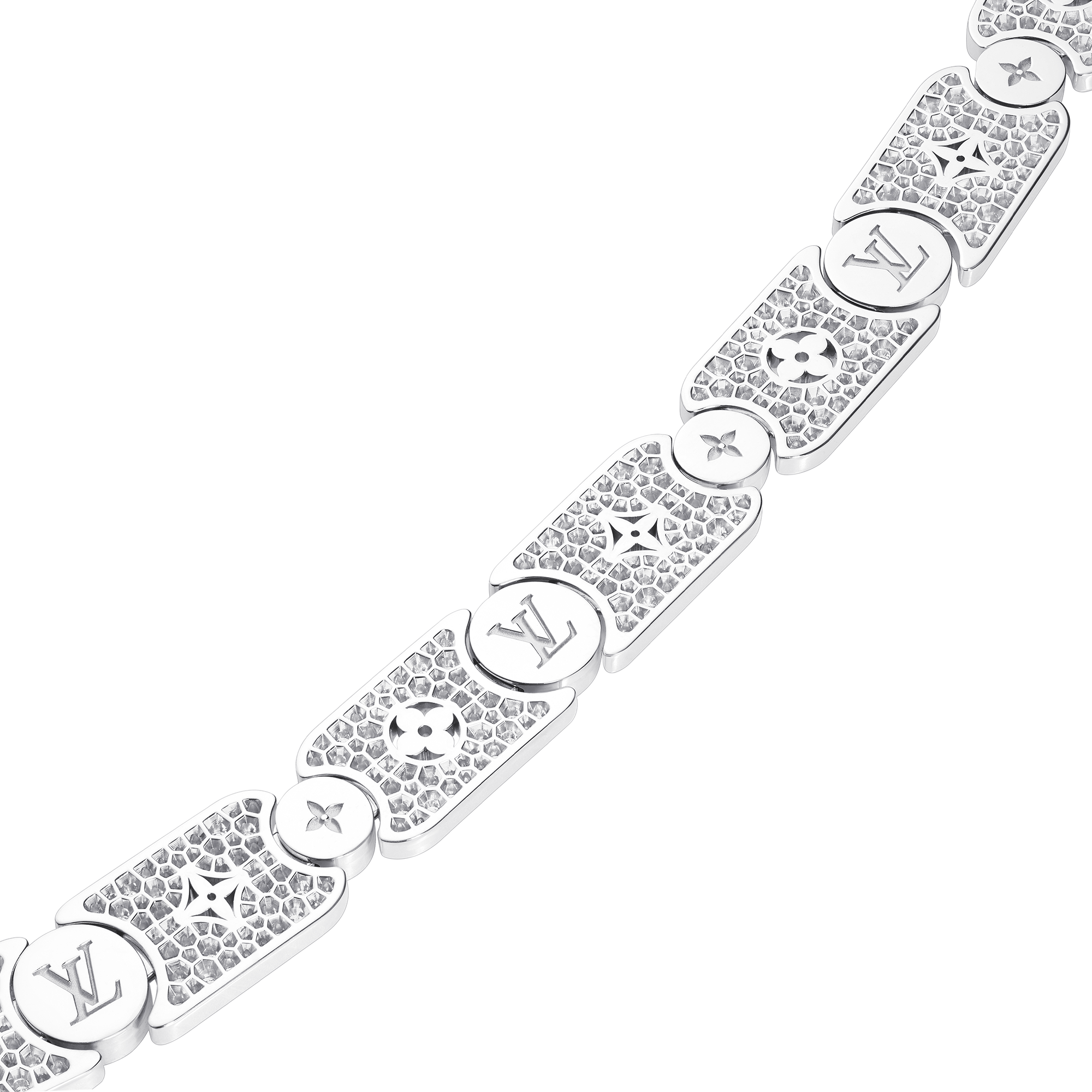 Les Gastons Vuitton Masterpiece Gourmette Necklace, White Gold and Diamonds  in Jewellery