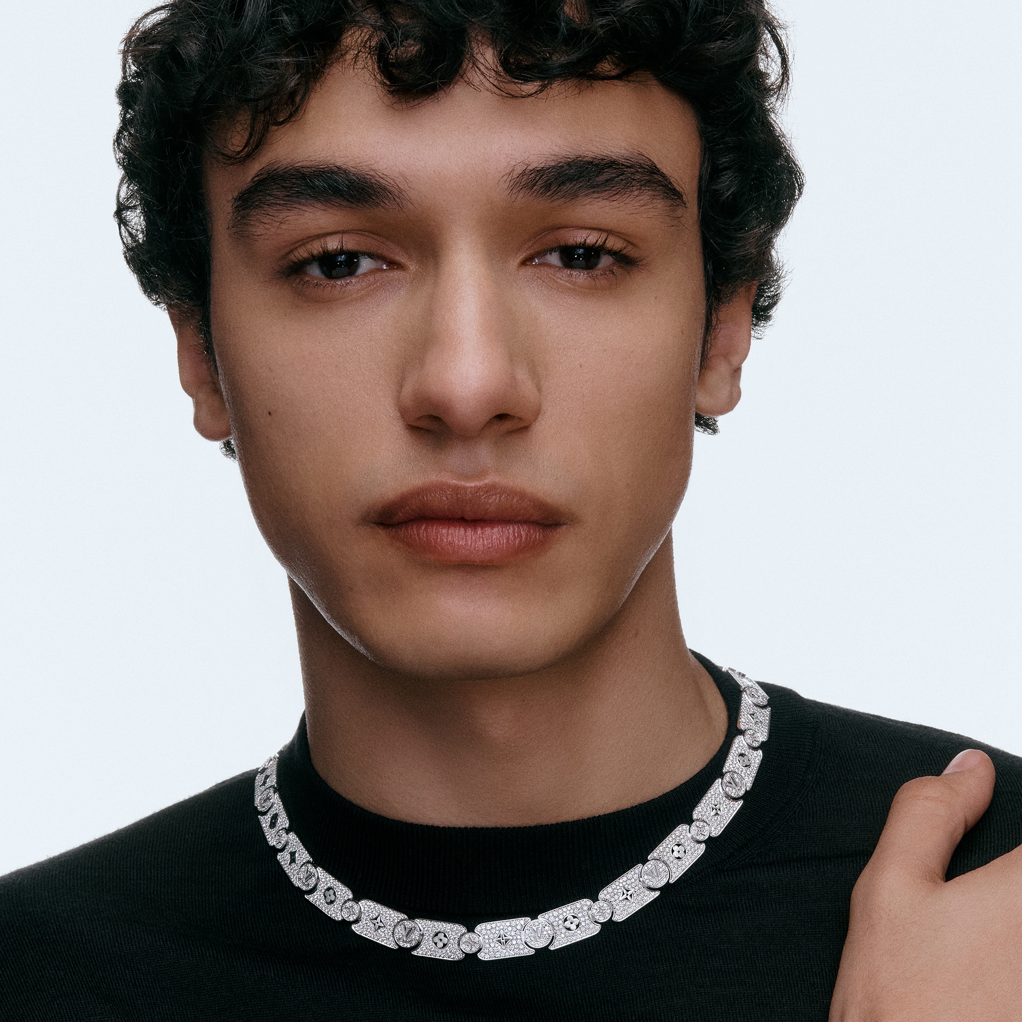 Les Gastons Vuitton Masterpiece Gourmette Necklace, White Gold and Diamonds  in Jewellery