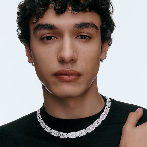 Les Gastons Vuitton Masterpiece Gourmette Necklace, White Gold and Diamonds in Jewellery's Categories Necklaces and Pendants collections by Louis Vuitton (Product zoom)