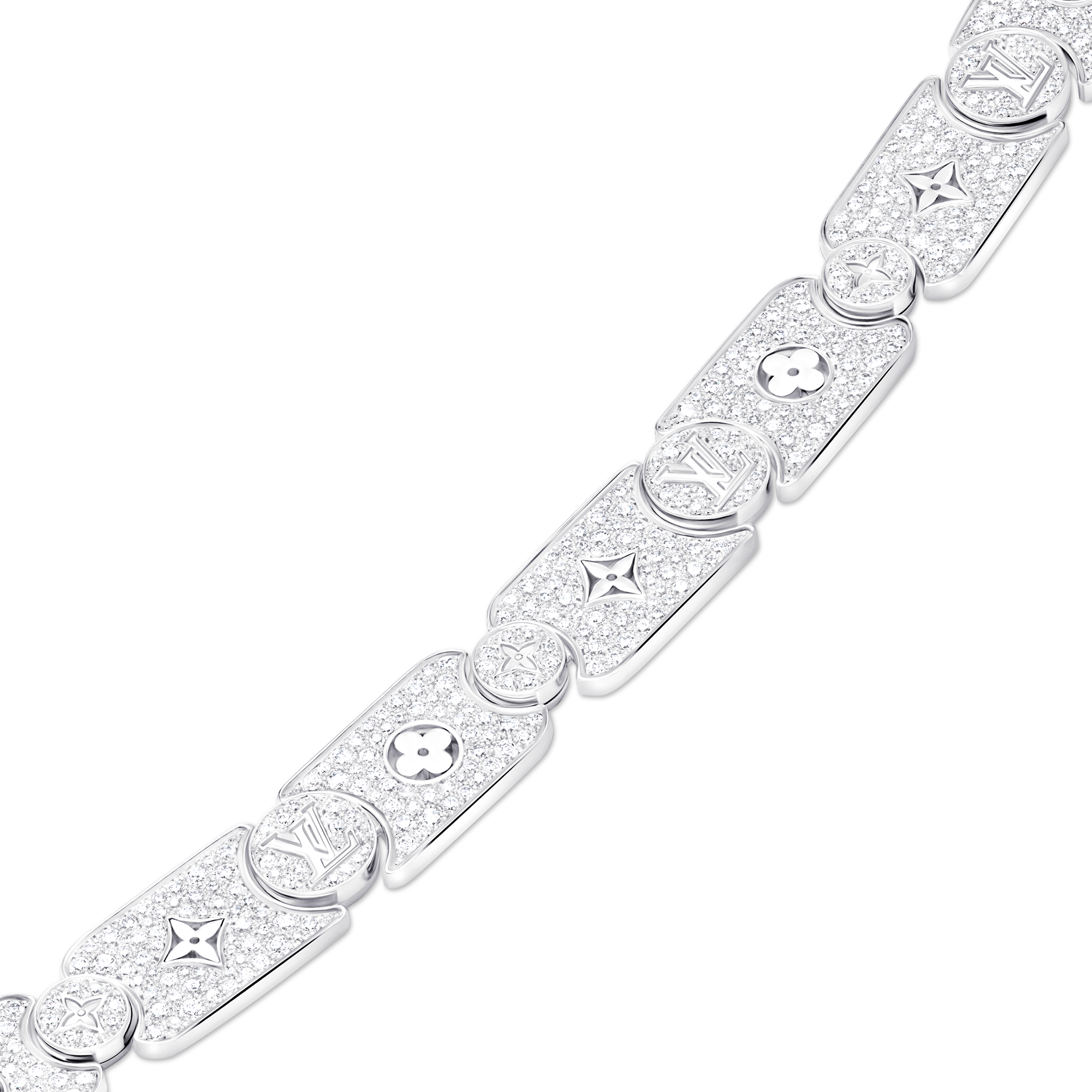Les Gastons Vuitton Masterpiece Gourmette Necklace, White Gold and Diamonds  in Jewellery