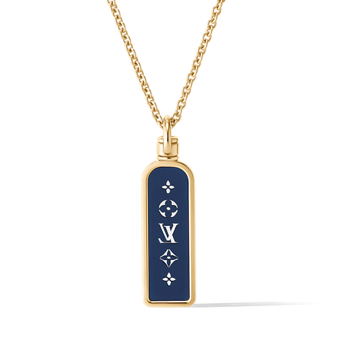 Les Gastons Vuitton Small Tag Pendant, Yellow Gold and Blue Titanium in Les Extraordinaires's Jewelry Necklaces and Pendants collections by Louis Vuitton (Product zoom)