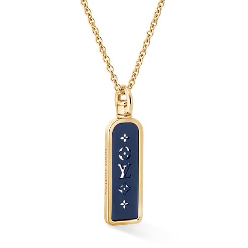 Les Gastons Vuitton Small Tag Pendant, Yellow Gold and Blue Titanium in Les Extraordinaires's Jewelry Necklaces and Pendants collections by Louis Vuitton (Product zoom)