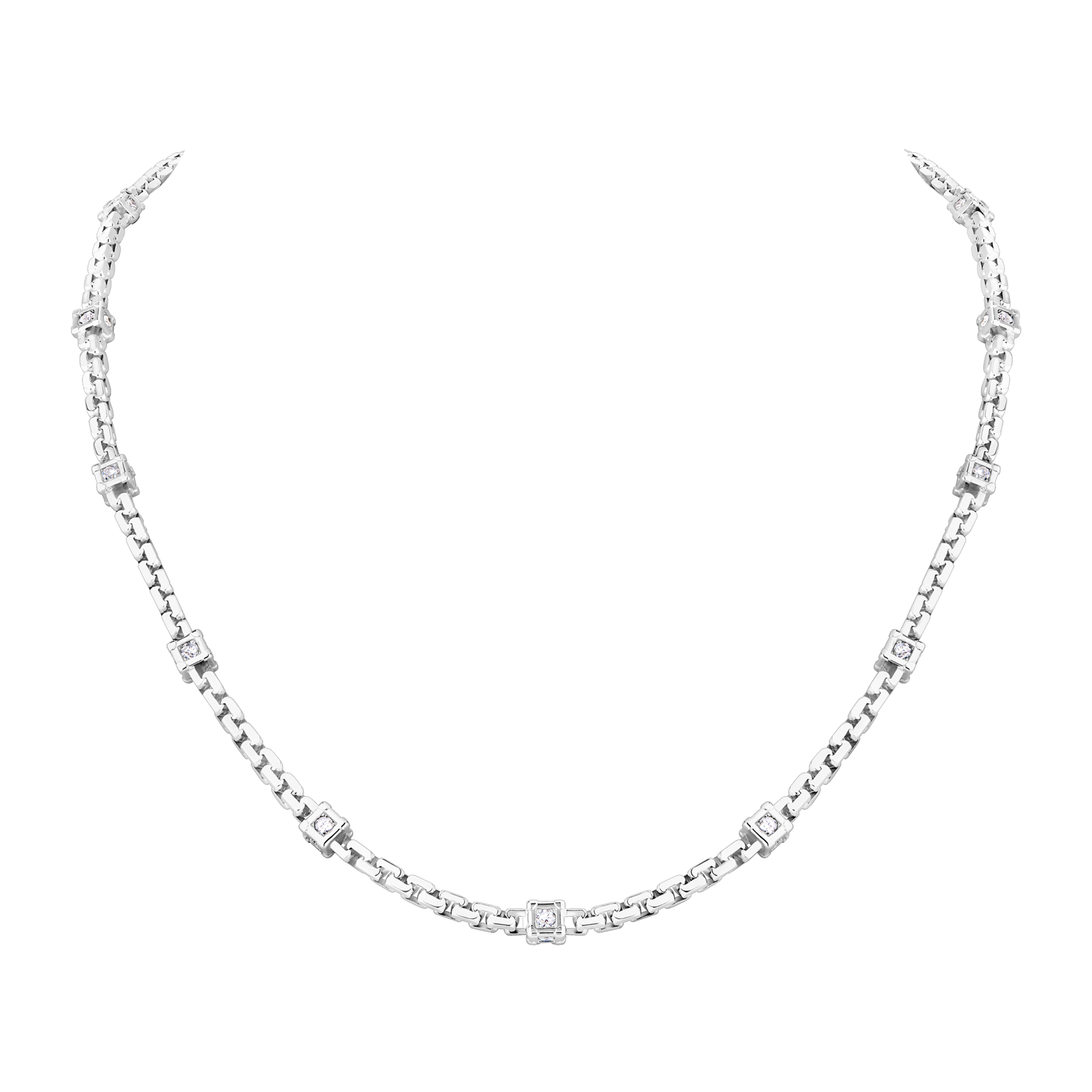 Les Gastons Vuitton Trunk Necklace, White Gold and Diamonds  in Les Extraordinaires