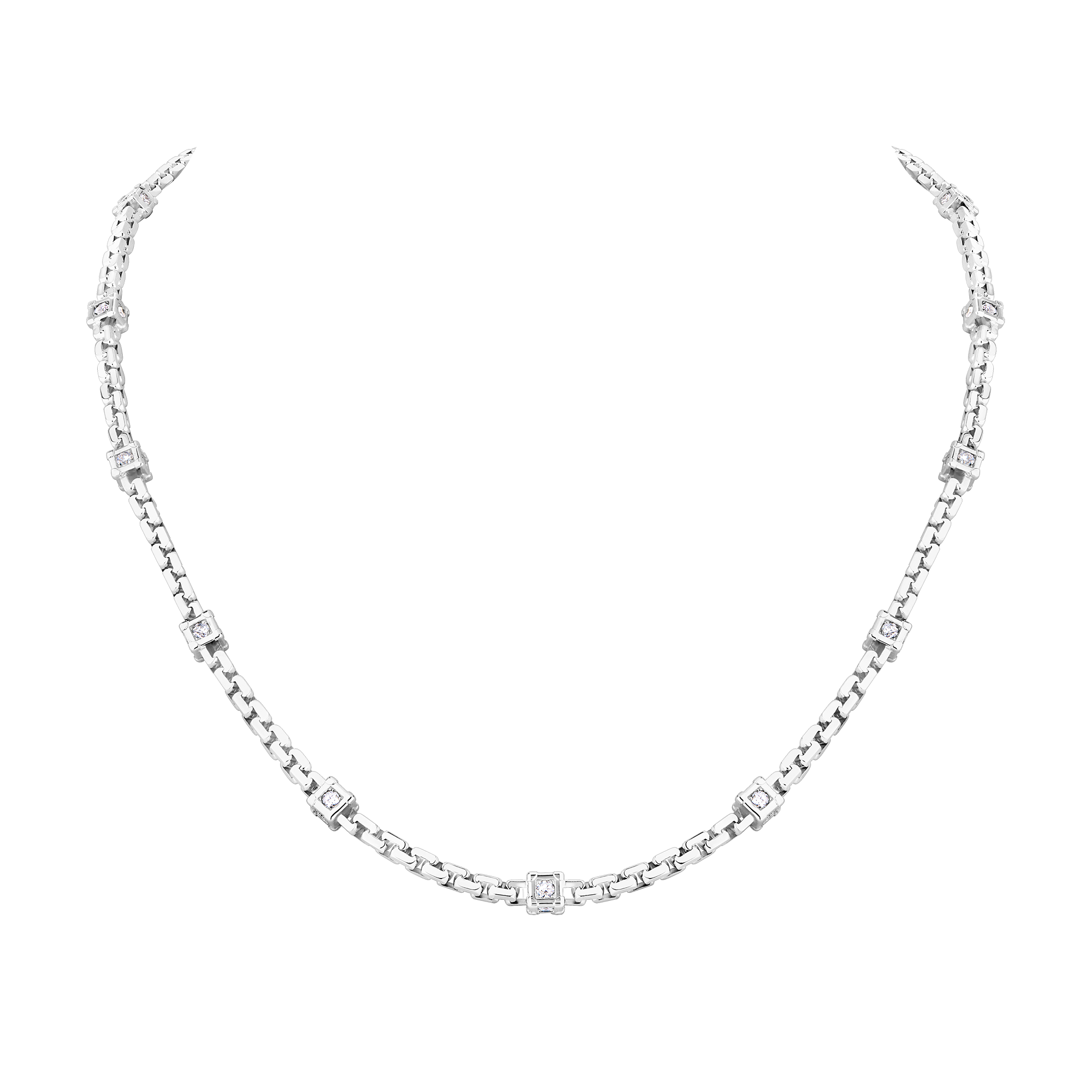 Les Gastons Vuitton Trunk Necklace, White Gold and Diamonds  in Les Extraordinaires