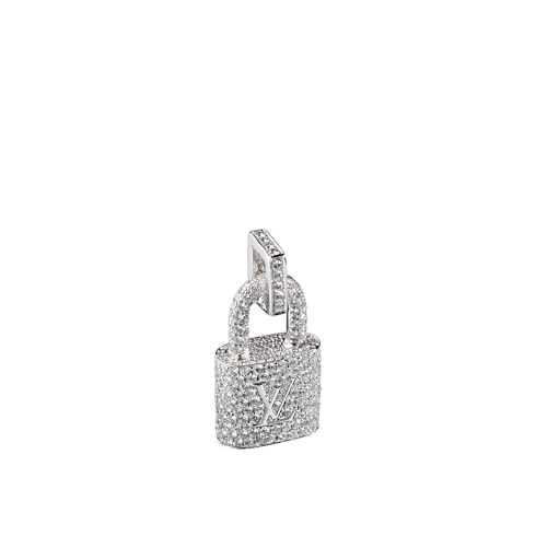 Lock It Padlock Pendant, White Gold and Pavé Diamond in Jewellery's Categories Necklaces and Pendants collections by Louis Vuitton (Product zoom)