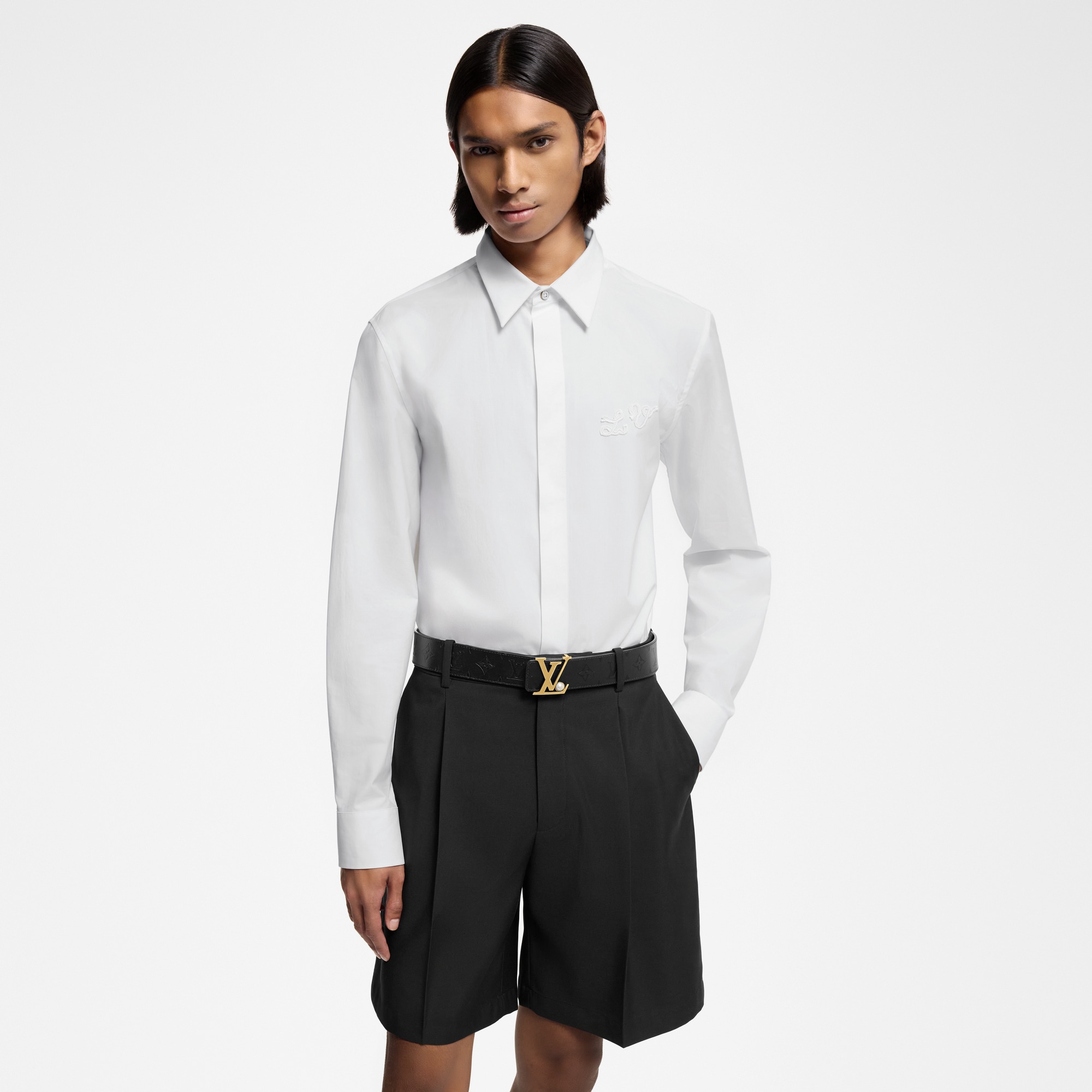 Long-Sleeved Cotton Shirt  in Men