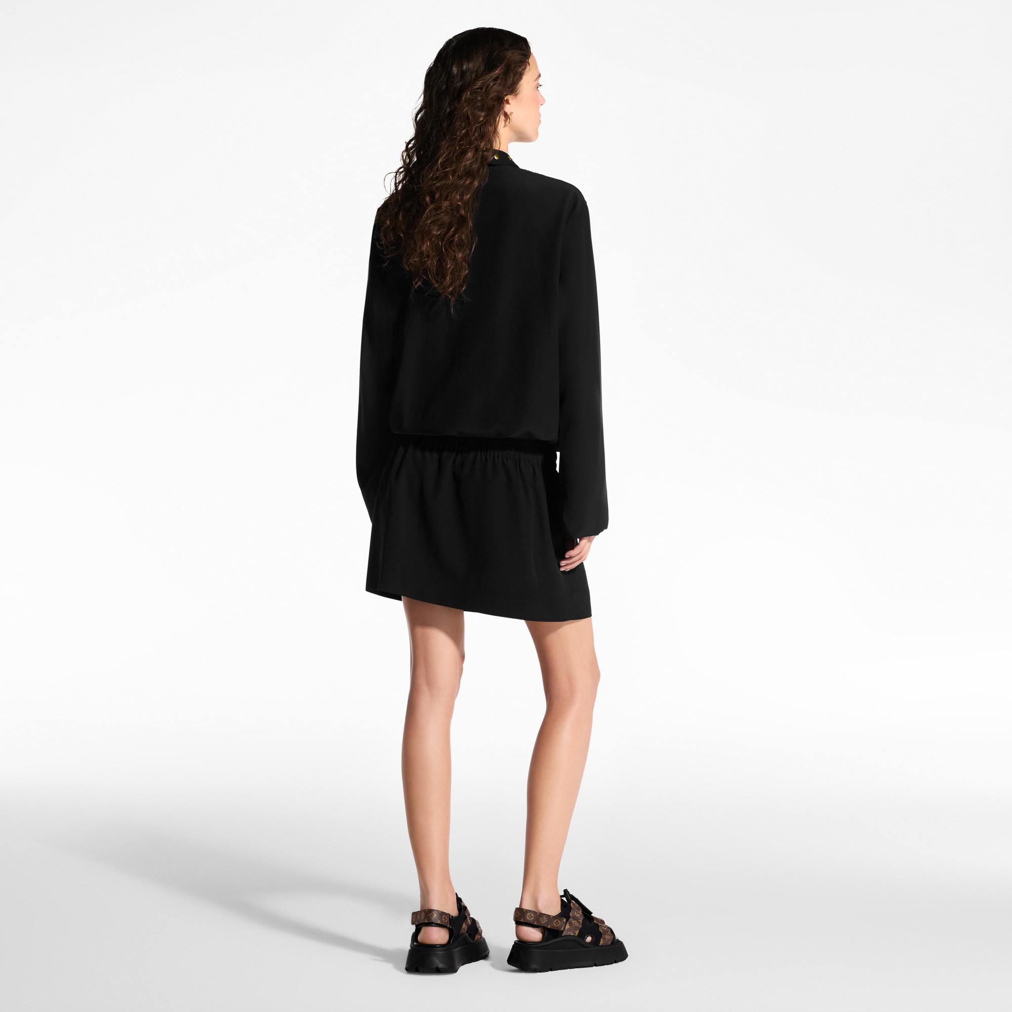 Long-Sleeved Lavallière Dress  in Women
