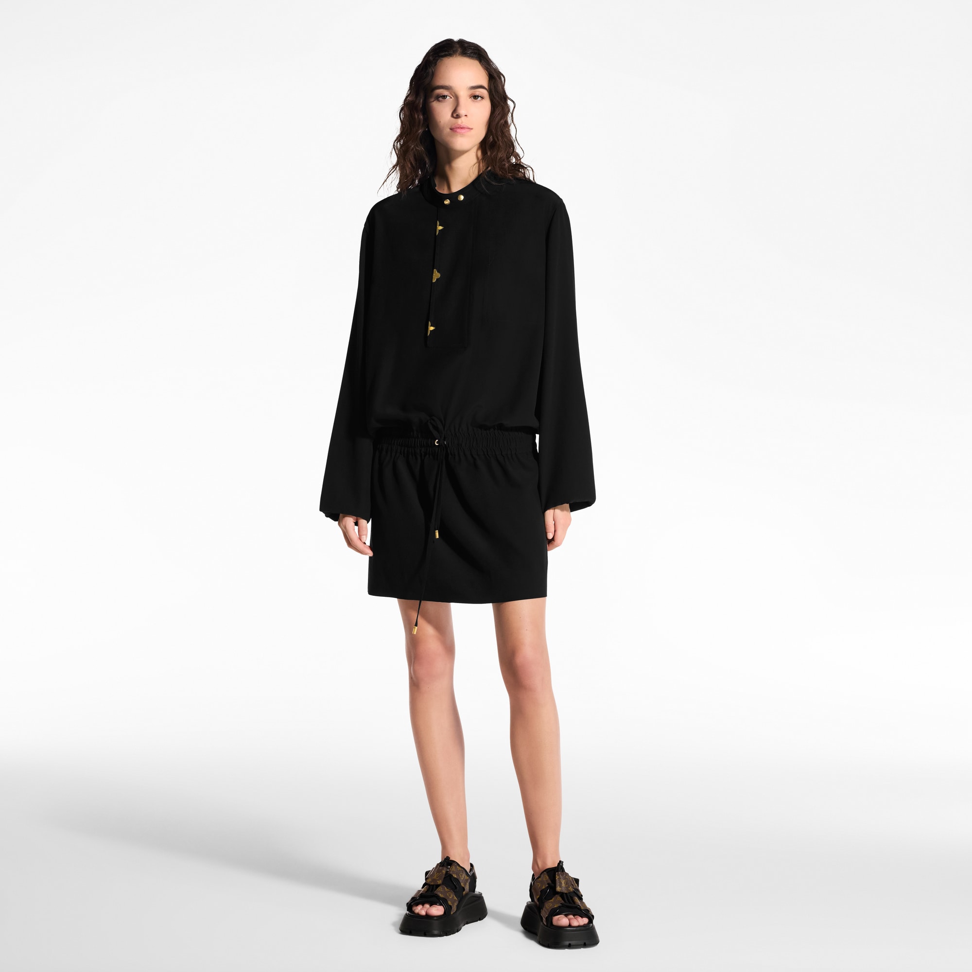 Long-Sleeved Lavallière Dress  in Women