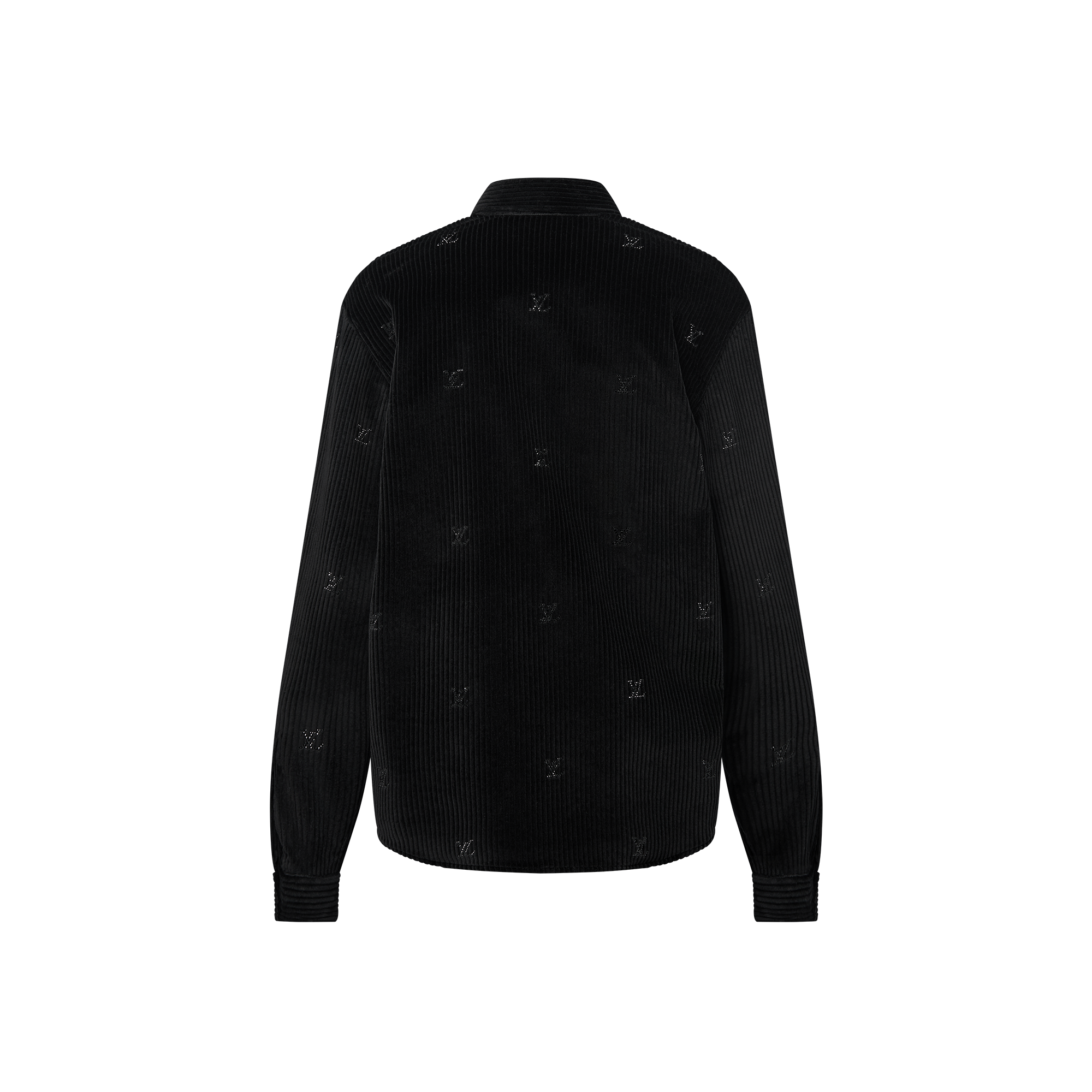 Long-Sleeved LV Blason Embellished Corduroy Shirt  in Men