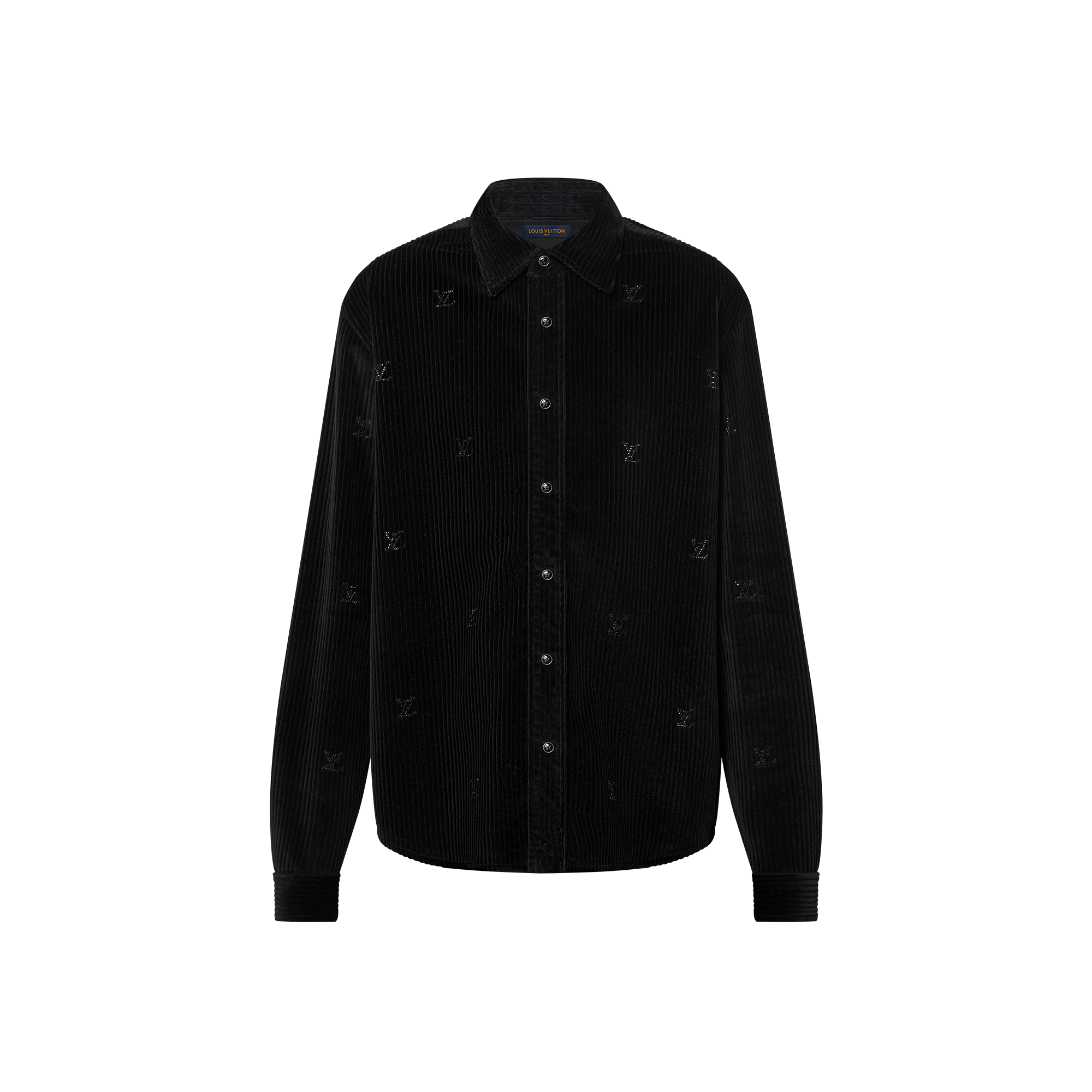 Long-Sleeved LV Blason Embellished Corduroy Shirt  in Men