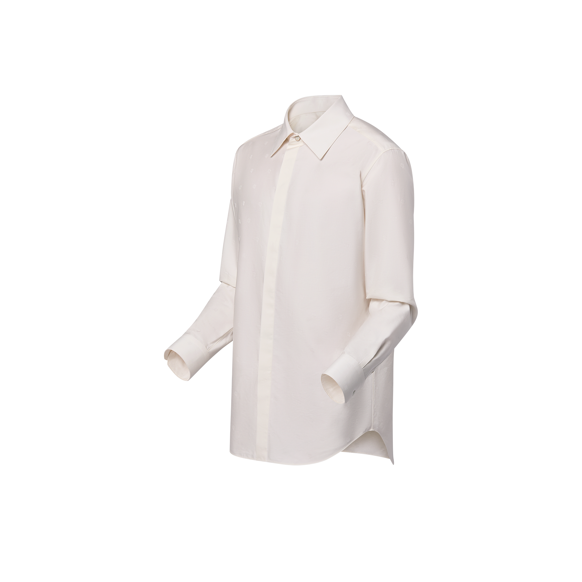 Long-Sleeved Silk And Cotton-Blend Evening Shirt  in Men