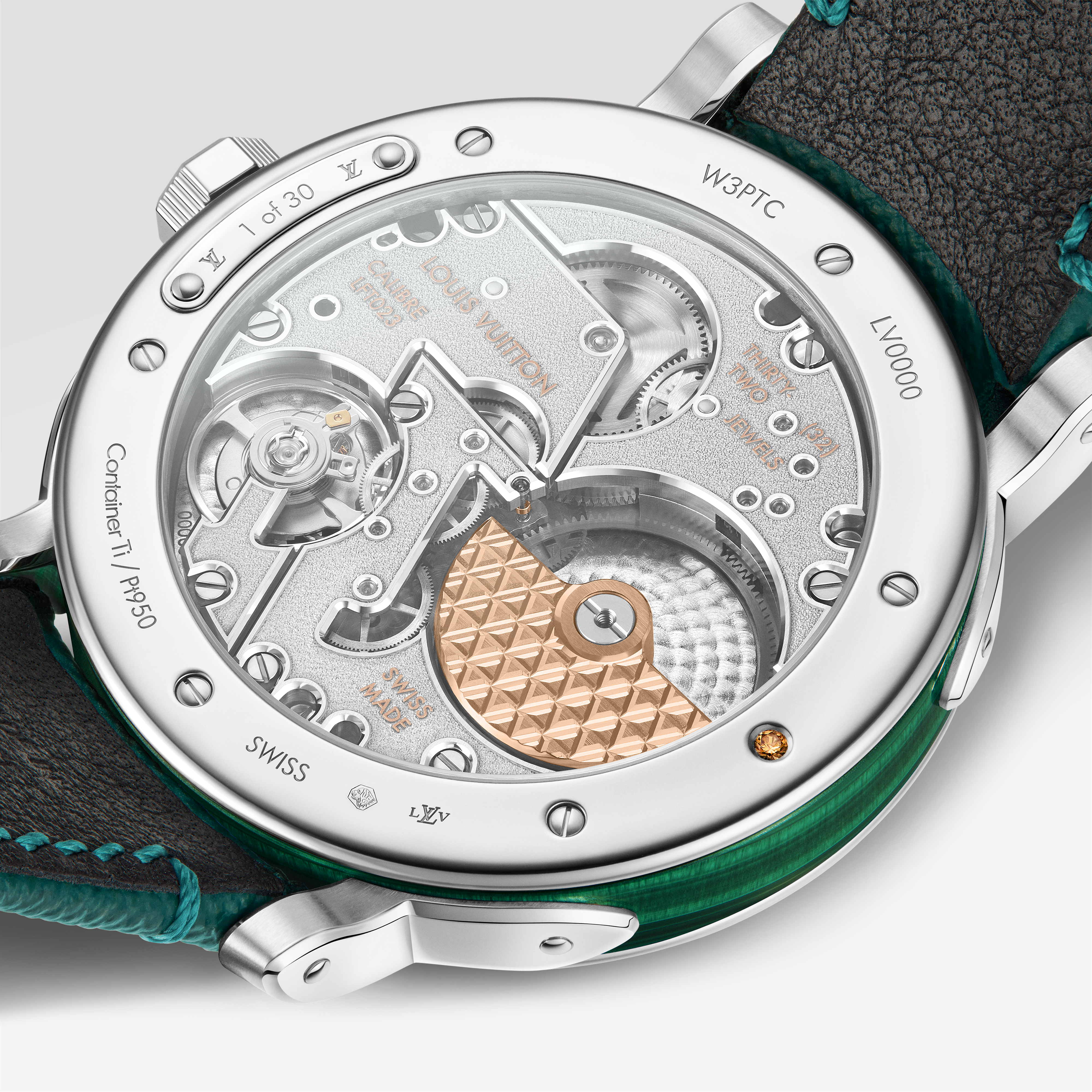 Louis Vuitton Escale, Automatic, 40mm, Platinum and malachite  in Watches
