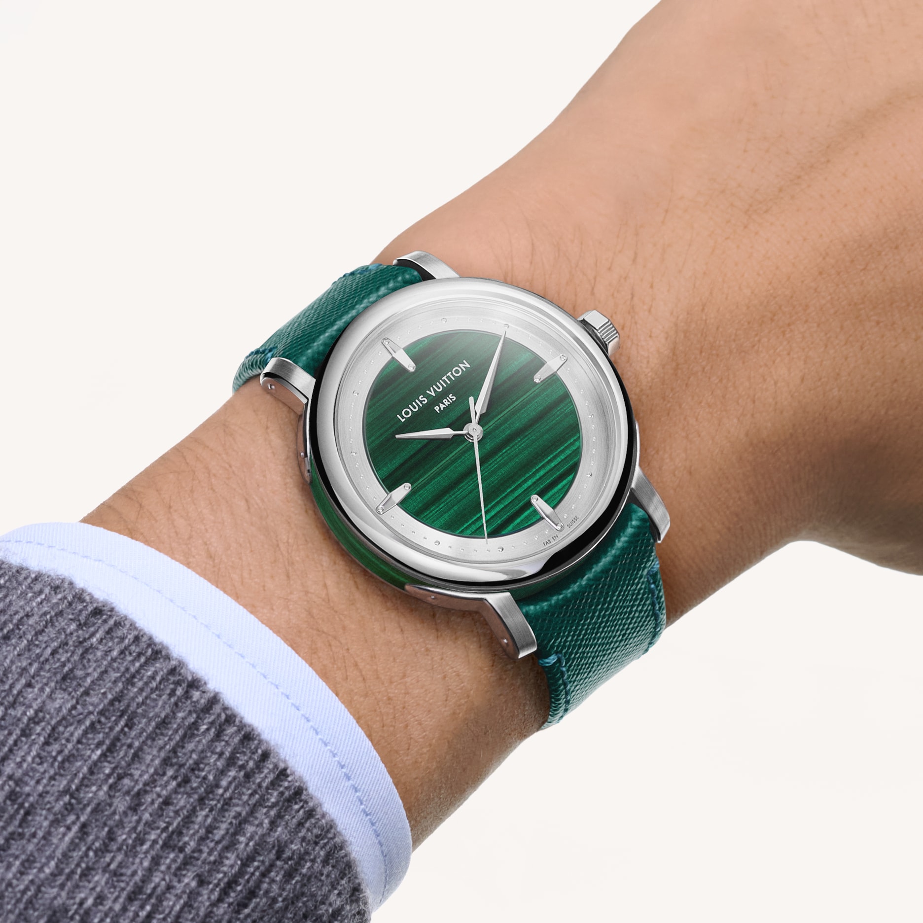 Louis Vuitton Escale, Automatic, 40mm, Platinum and malachite  in Watches