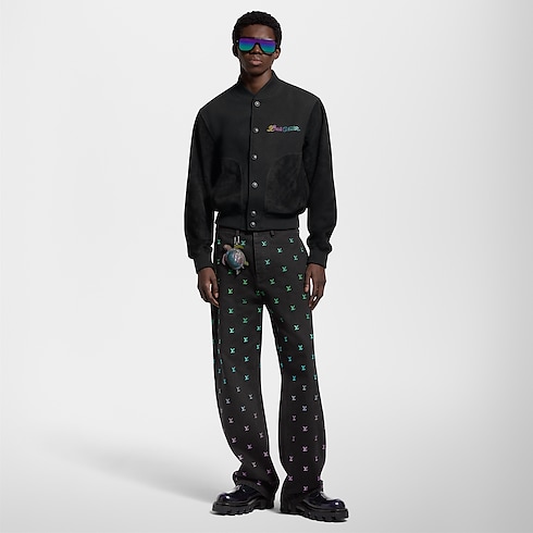 LV Blason Gradient Embroidered Denim Skate Pants in Men's Ready-to-Wear Denim collections by Louis Vuitton (Product zoom)