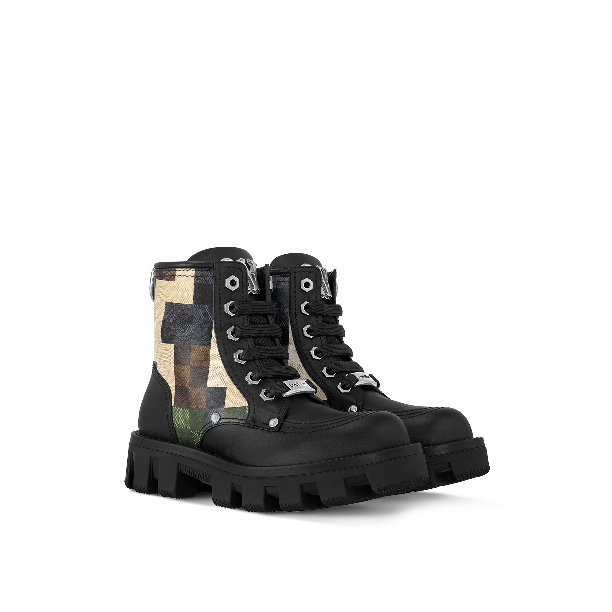 LV Checker Combat Boot  in Men