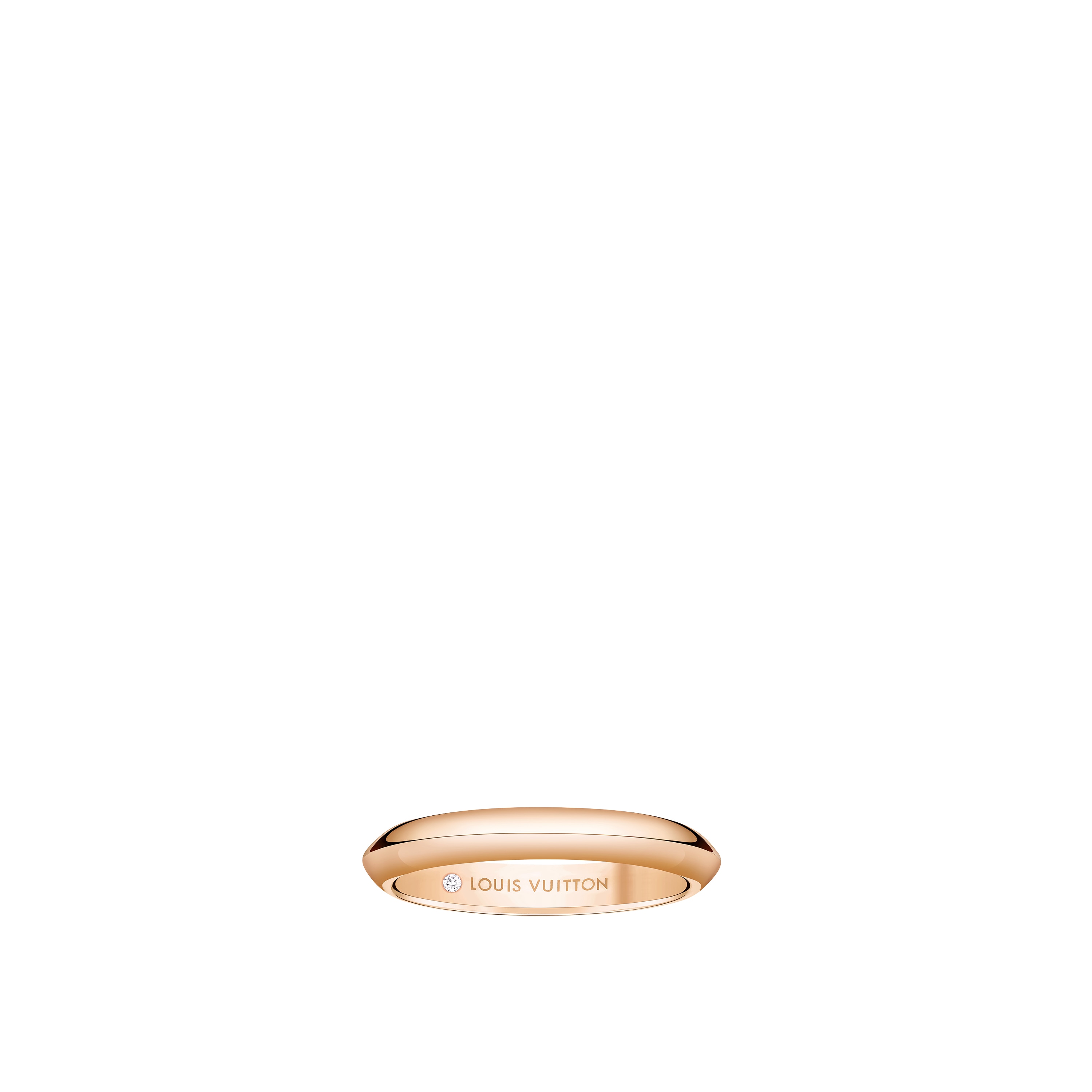 LV Diamonds 3mm Wedding Band, Pink Gold  in Jewellery