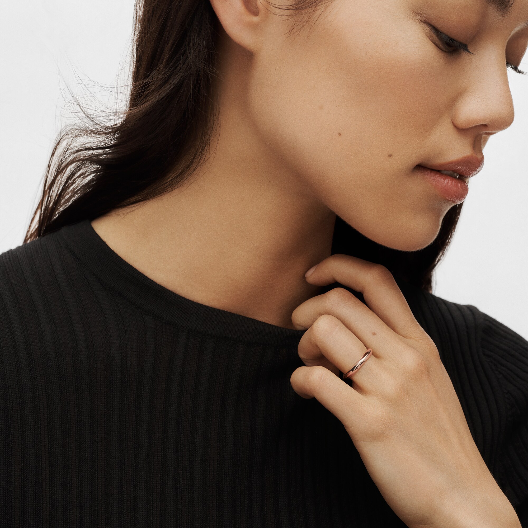 LV Diamonds 3mm Wedding Band, Pink Gold  in Jewellery