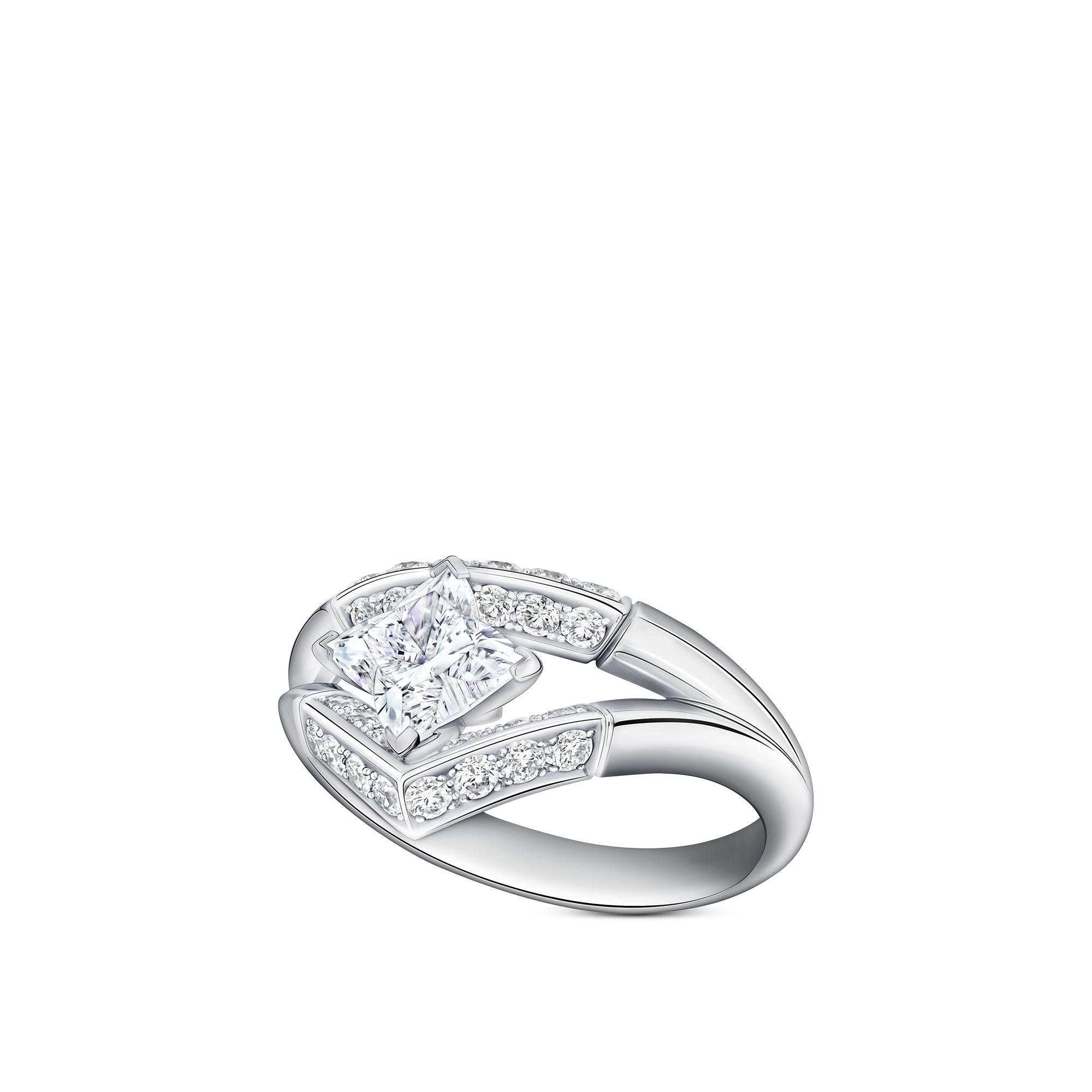 LV Diamonds Pavé Double Ring, LV Monogram Star cut  in Jewellery