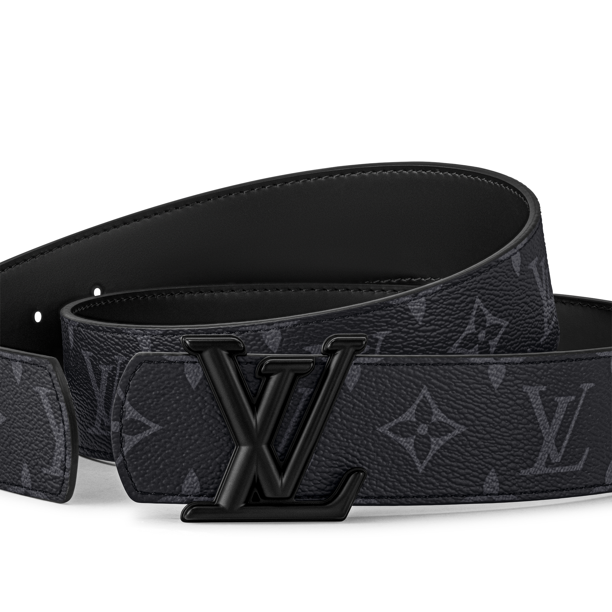 LV Dimension 40mm Reversible Belt Monogram Eclipse in Men