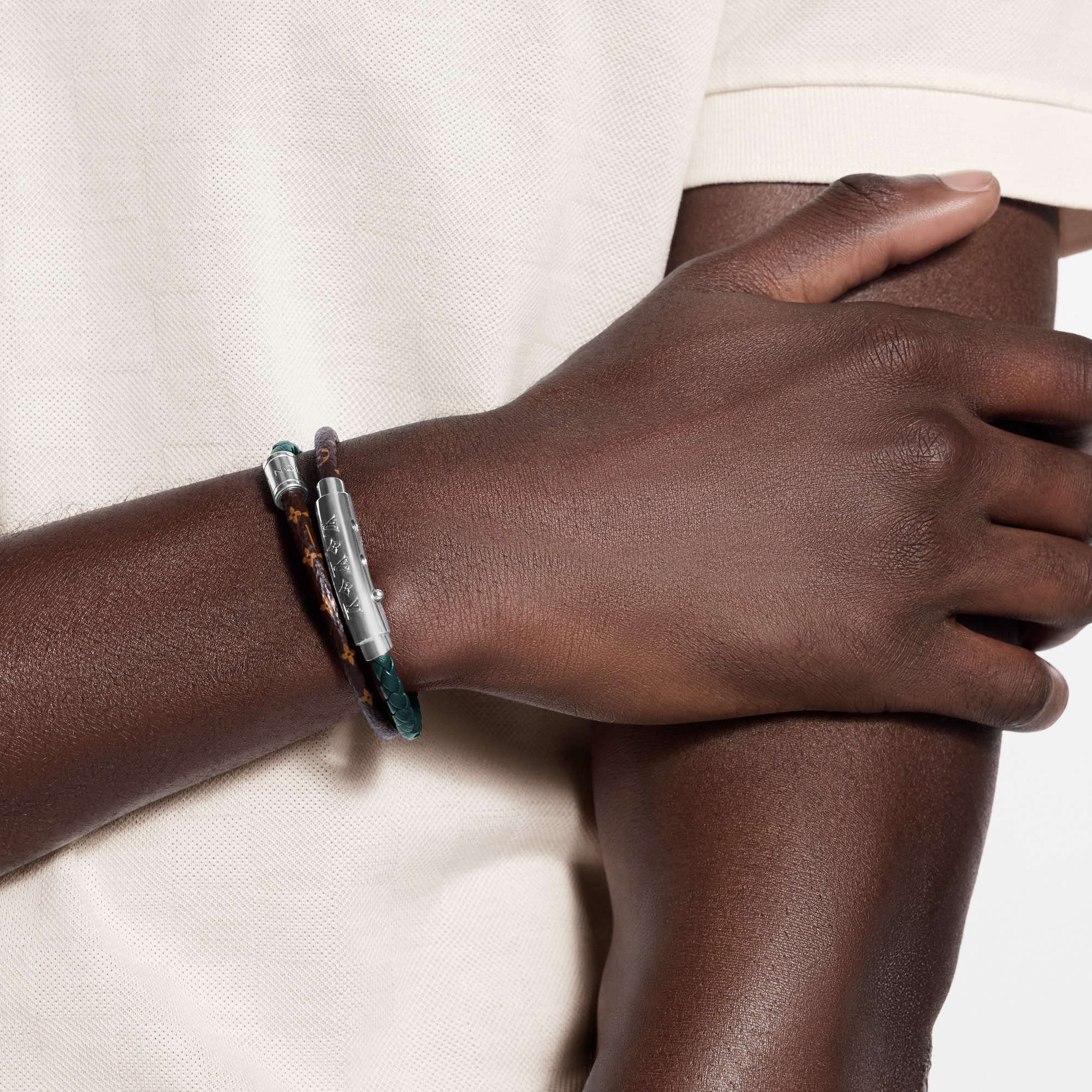 LV Double Spin Monogram Heritage Bracelet  in Men