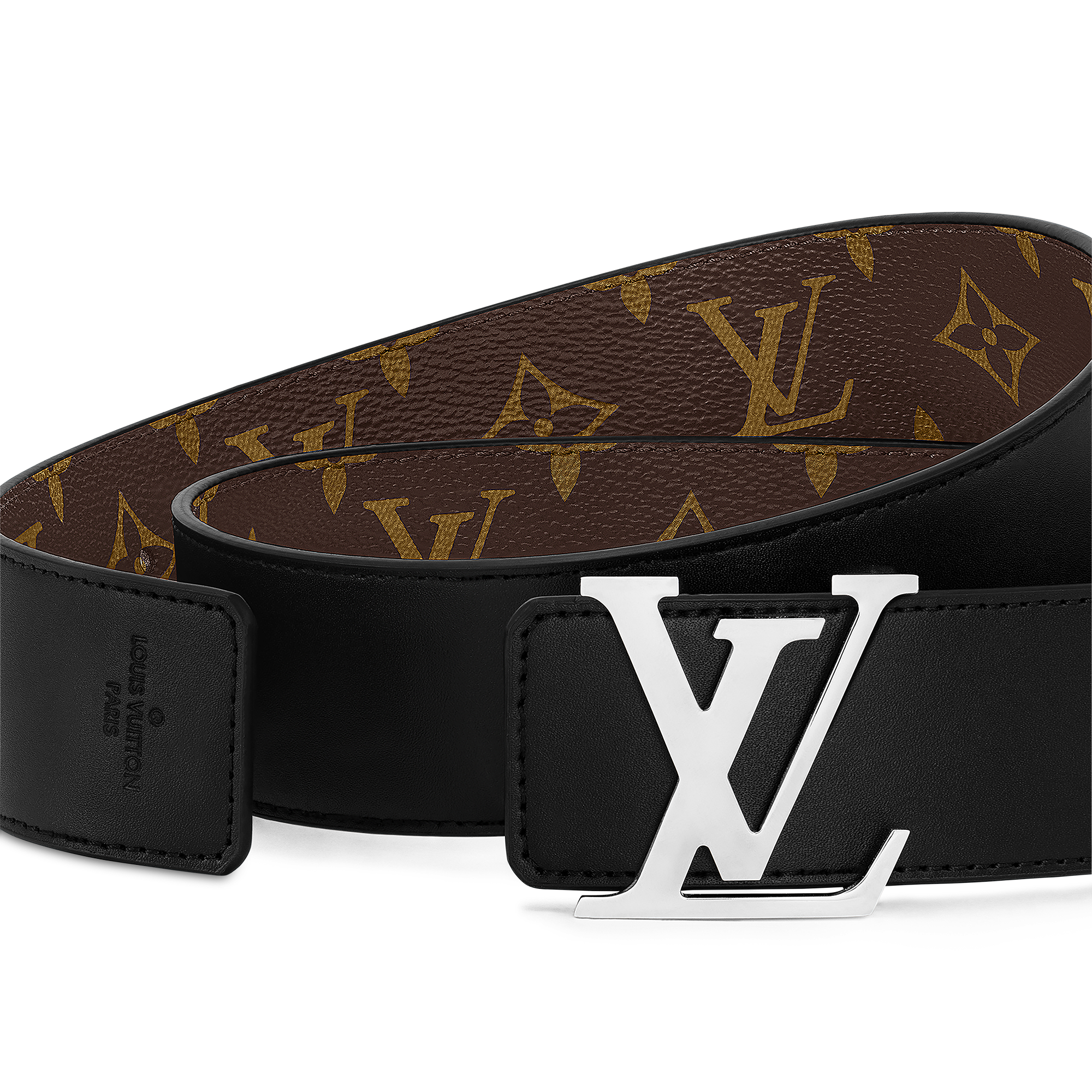 LV Initiales 40MM Reversible Monogram Macassar in Men