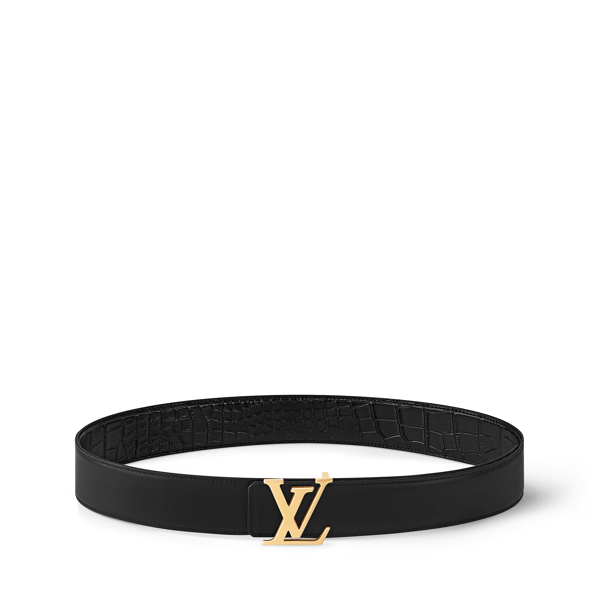LV Initiales 40mm Reversible Belt Crocodilien Brillant in Men