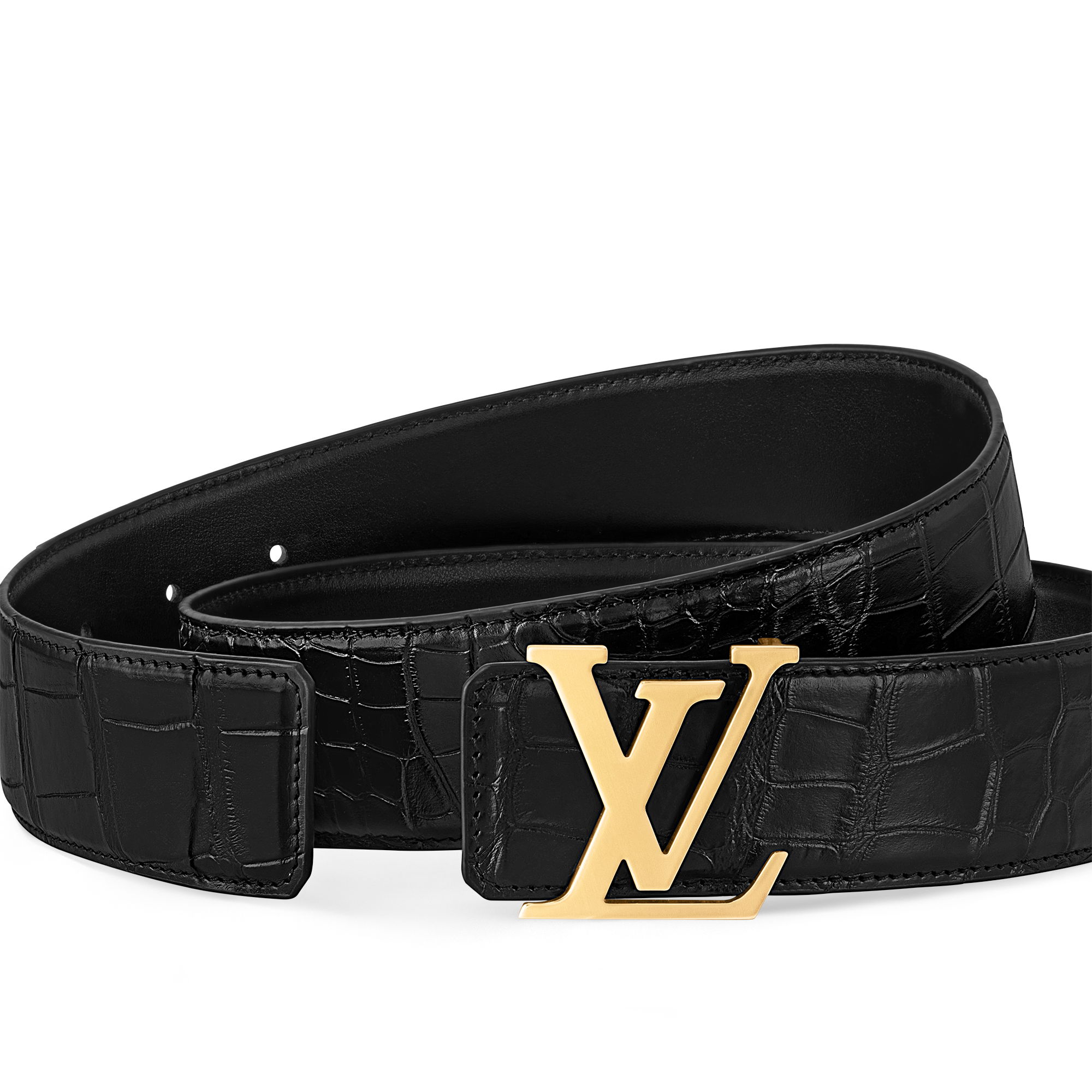 LV Initiales 40mm Reversible Belt Crocodilien Brillant in Men