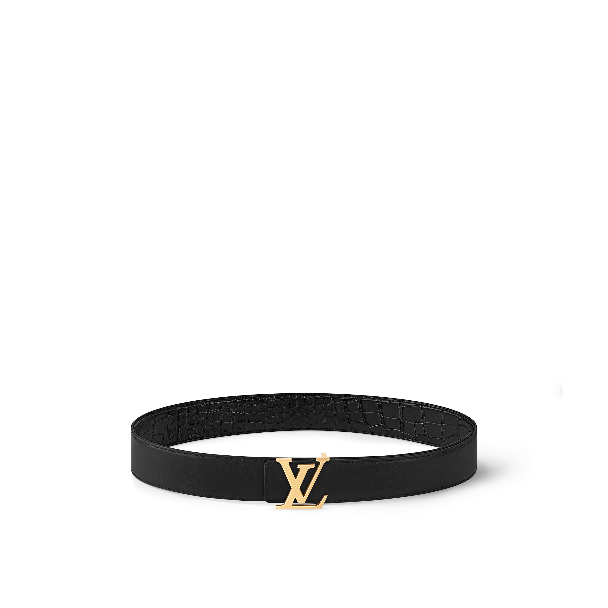 LV Initiales 40mm Reversible Belt Crocodilien Brillant in Men